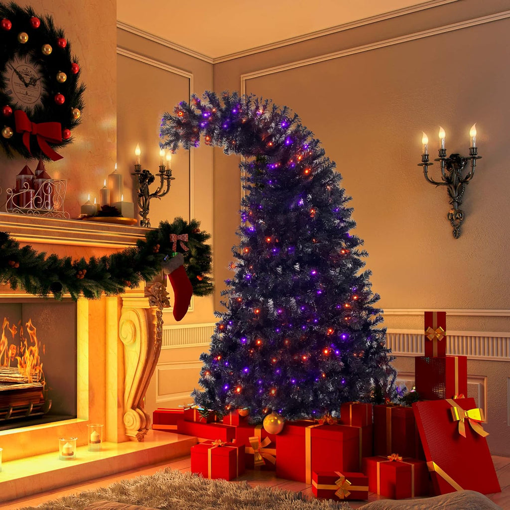 7ft Black Christmas Tree for Halloween Christmas (Black)